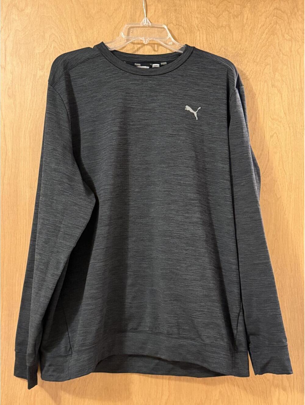 Puma Men's Crew Neck Sweatshirt | Size XXL | Dark Heather Black